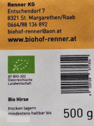 Bild von BIO - Hirse ganz 0,5kg 
