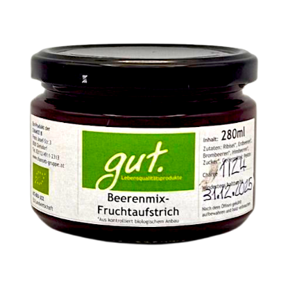 Show details for Fruchtaufstrich Beerenmix 280ml Picture of Fruchtaufstrich Beerenmix 280ml
