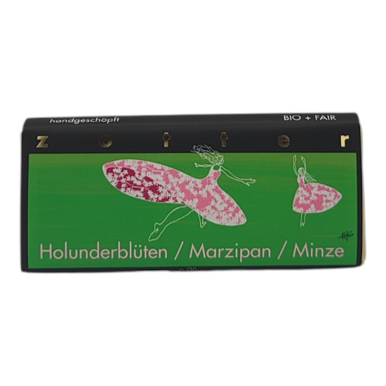 Bild von BIO - Zotter "handgeschöpft" Holunderblüten / Marzipan / Minze